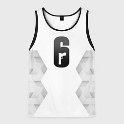 Майка-безрукавка мужская Rainbow Six white poly, цвет: 3D-черный