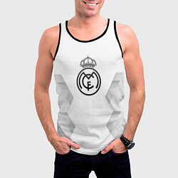 Майка-безрукавка мужская Real Madrid white poly, цвет: 3D-черный — фото 2