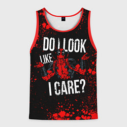 Майка-безрукавка мужская Дэдпул - красные брызги, цвет: 3D-красный