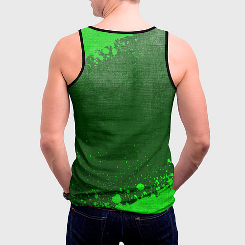 Мужская майка без рукавов Babymetal - green gradient / 3D-Черный – фото 4