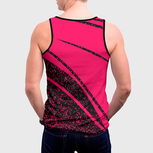 Мужская майка без рукавов Sport розовый с чёрным в крапинку / 3D-Черный – фото 4