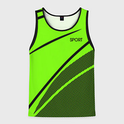 Майка-безрукавка мужская Sport ярко-зелёный с чёрным точечный, цвет: 3D-черный