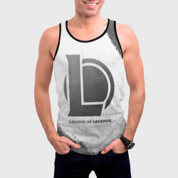 Майка-безрукавка мужская League of Legends - white gradient, цвет: 3D-черный — фото 2