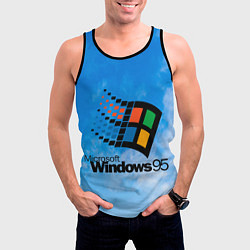Майка-безрукавка мужская Windows 95 logo, цвет: 3D-черный — фото 2