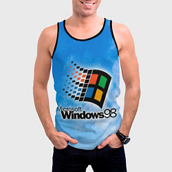 Майка-безрукавка мужская Mindows 98 logo, цвет: 3D-черный — фото 2