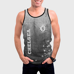 Майка-безрукавка мужская Chelsea - grey gradient вертикально, цвет: 3D-черный — фото 2