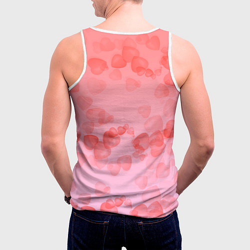 Мужская майка без рукавов Котята и сердечки / 3D-Белый – фото 4