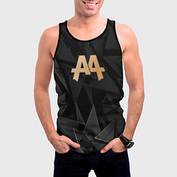 Майка-безрукавка мужская Asking Alexandria golden poly, цвет: 3D-черный — фото 2