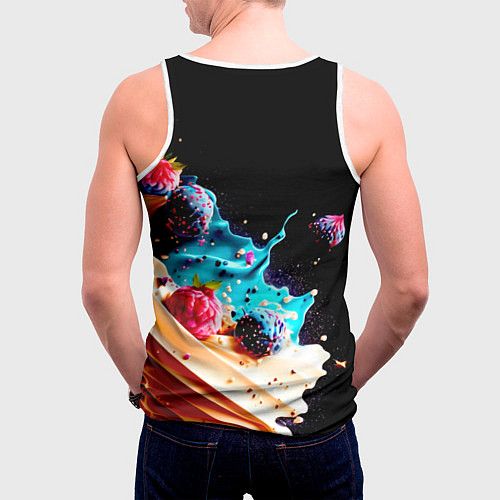 Мужская майка без рукавов Все дуреют с этого десерта / 3D-Белый – фото 4