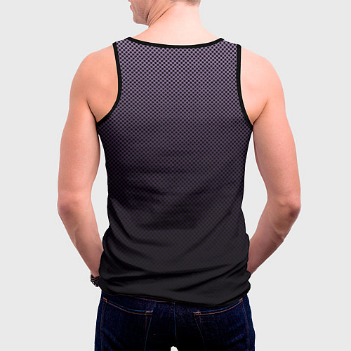 Мужская майка без рукавов Тёмный фиолетовый текстура в крапинку градиент / 3D-Черный – фото 4