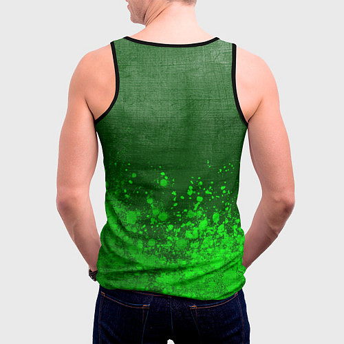 Мужская майка без рукавов Tomodachi Game - green gradient посередине / 3D-Черный – фото 4