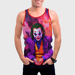 Майка-безрукавка мужская Джокер рисунок красками, цвет: 3D-красный — фото 2