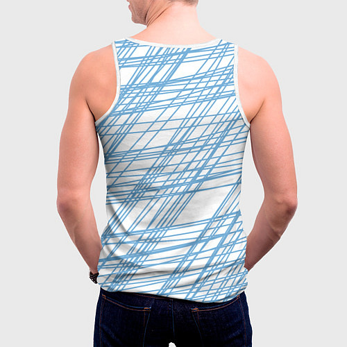 Мужская майка без рукавов Паутина проводов / 3D-Белый – фото 4