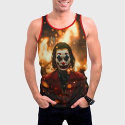 Майка-безрукавка мужская Джокер огонь и искры, цвет: 3D-красный — фото 2