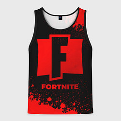 Майка-безрукавка мужская Fortnite - red gradient, цвет: 3D-черный