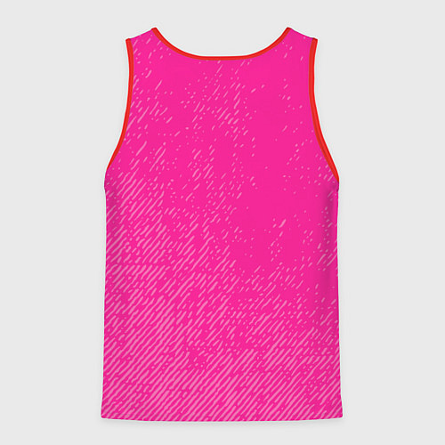 Мужская майка без рукавов Джинс с потертостями-розовый / 3D-Красный – фото 2