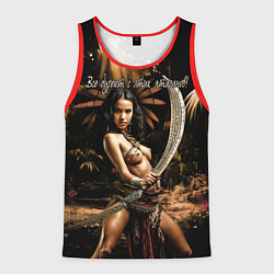 Майка-безрукавка мужская Все дуреют с этих ятаганов, цвет: 3D-красный