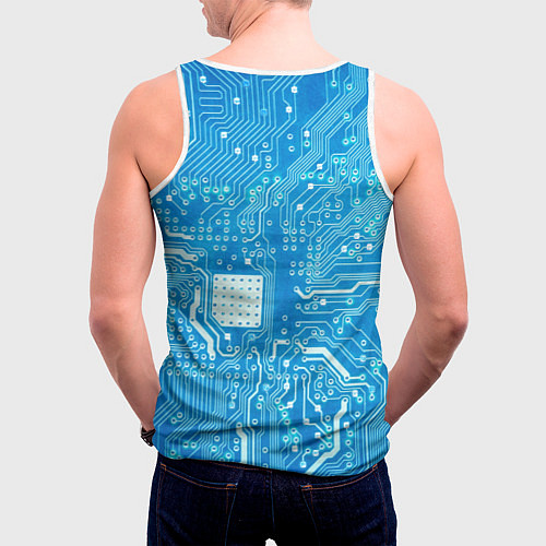 Мужская майка без рукавов Системная плата / 3D-Белый – фото 4