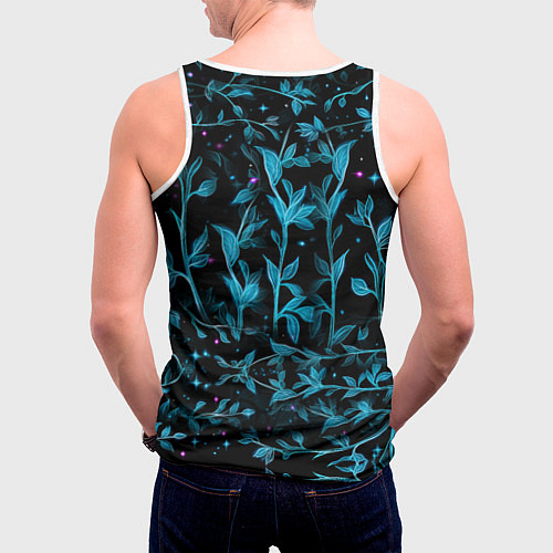 Мужская майка без рукавов Неоновые птицы и сердечки / 3D-Белый – фото 4