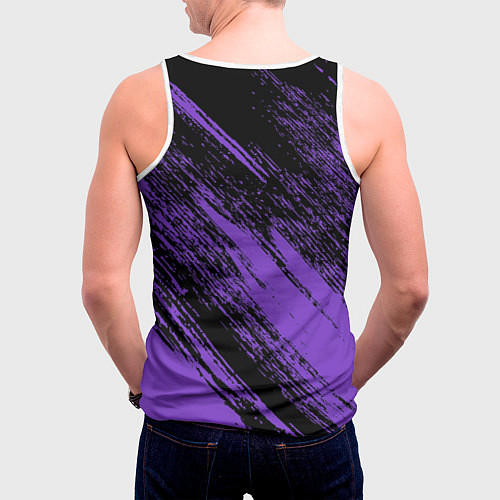 Мужская майка без рукавов The color is purple and black / 3D-Белый – фото 4