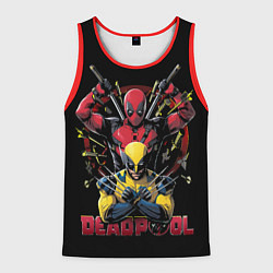 Мужская майка без рукавов Дэдпул и Россомаха в позе