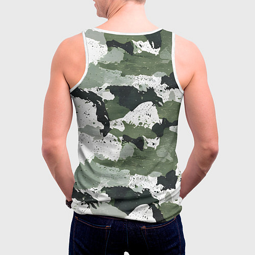 Мужская майка без рукавов Текстурный камуфляж / 3D-Белый – фото 4