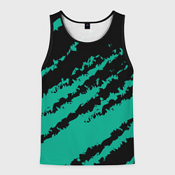 Майка-безрукавка мужская The color is black and turquoise, цвет: 3D-черный