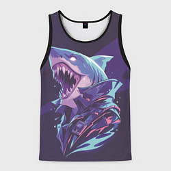 Майка-безрукавка мужская Акула-монстр, цвет: 3D-черный