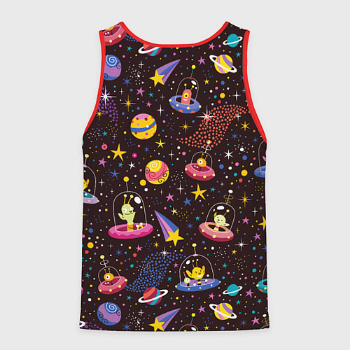 Мужская майка без рукавов Мультяшные космические обитатели / 3D-Красный – фото 2