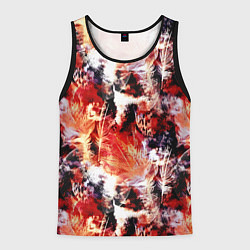 Майка-безрукавка мужская Огненные перья, цвет: 3D-черный