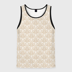 Майка-безрукавка мужская Элегантный бежевый узор с дамасками, цвет: 3D-черный