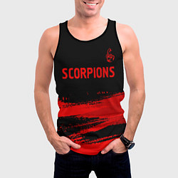 Майка-безрукавка мужская Scorpions - red gradient посередине, цвет: 3D-черный — фото 2