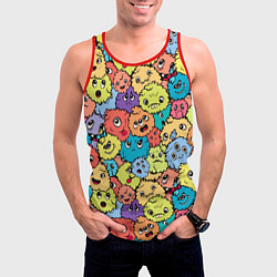 Майка-безрукавка мужская Милые монстрики пришельцы, цвет: 3D-красный — фото 2