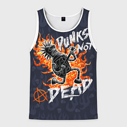 Майка-безрукавка мужская Панк рок с Бендером из Футурамы на металле, цвет: 3D-белый