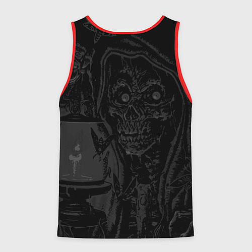 Мужская майка без рукавов Metallica - skeleton with a lantern / 3D-Красный – фото 2