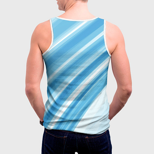 Мужская майка без рукавов Акварель / 3D-Белый – фото 4