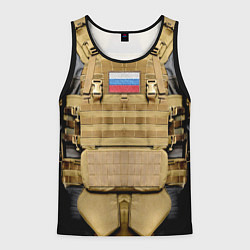 Мужская майка без рукавов Бронежилет цвета хаки армия России