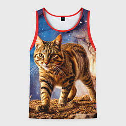 Майка-безрукавка мужская Пиксибоб в космосе, цвет: 3D-красный