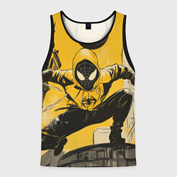 Майка-безрукавка мужская Черный человек-паук, цвет: 3D-черный