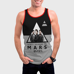 Майка-безрукавка мужская 30 Seconds to Mars - poster, цвет: 3D-красный — фото 2