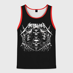 Майка-безрукавка мужская Metallica - four skulls, цвет: 3D-красный