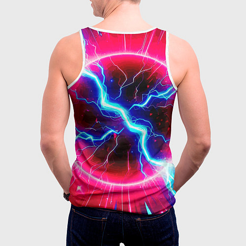 Мужская майка без рукавов Metallica - neon glow / 3D-Белый – фото 4