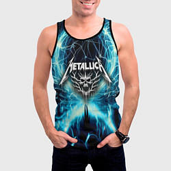 Майка-безрукавка мужская Neon glow - Metallica, цвет: 3D-черный — фото 2
