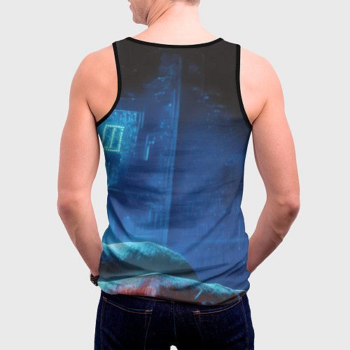 Мужская майка без рукавов Человек паук сидя / 3D-Черный – фото 4