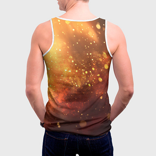 Мужская майка без рукавов Золотая блестящая текстура / 3D-Белый – фото 4