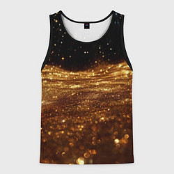 Майка-безрукавка мужская Золотистые крупицы на черном, цвет: 3D-черный