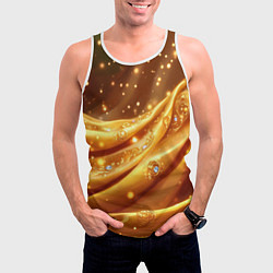 Майка-безрукавка мужская Золотая ткань с блестками, цвет: 3D-белый — фото 2