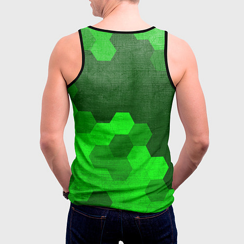 Мужская майка без рукавов Subaru - green gradient посередине / 3D-Черный – фото 4