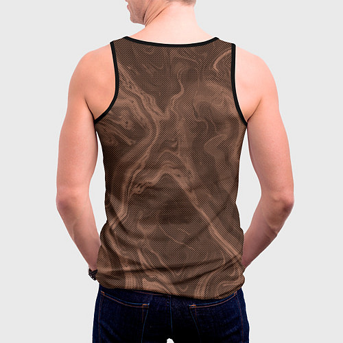 Мужская майка без рукавов Коричневый абстракция в точку / 3D-Черный – фото 4