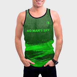 Майка-безрукавка мужская No Mans Sky - green gradient посередине, цвет: 3D-черный — фото 2